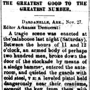 "The Greatest Good to the Greatest Number" newspaper clipping